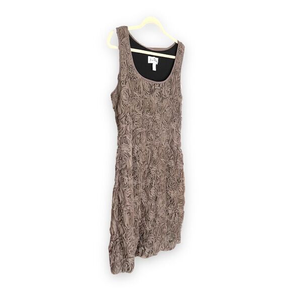JOSEPH RIBKOFF | Floral Texture Mesh Taupe Mini Dress (12) - Picture 2 of 6
